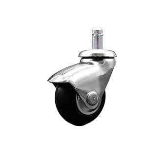 2 INCH Bright Chrome Hooded Neoprene Rubber 7/8 INCH Grip Ring STEM Caster SCC