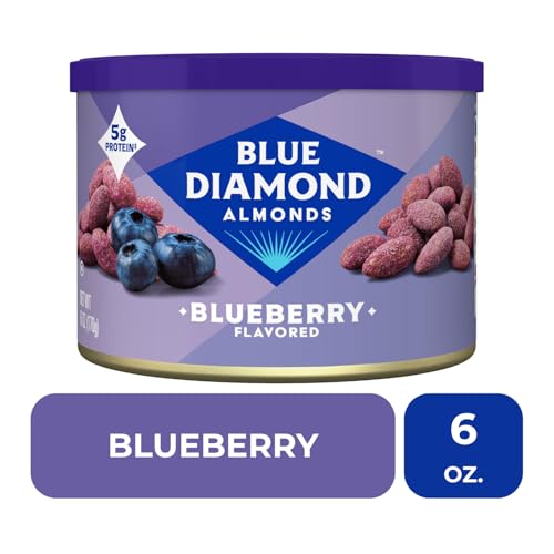 Image of Blue Diamond Almonds, Classic Blueberry Flavored Sweet Snack Nuts, Non-GMO, Kosher, and No Gluten Ingredients or Artificial Flavors, Great size for On-the-go, Lunch, Adults and Kids, 6oz Can