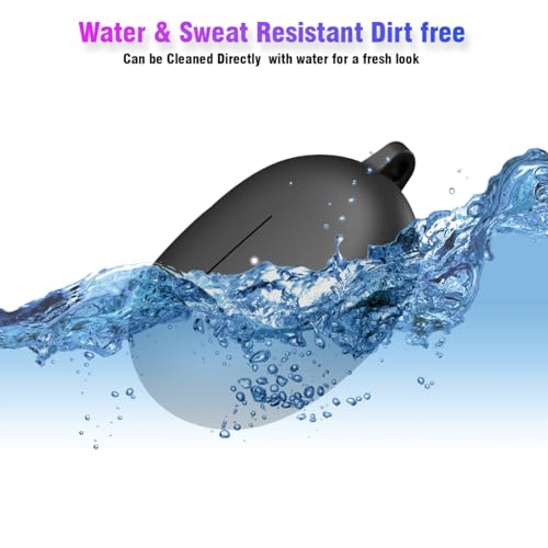 LIRAMARK Silicone Cover Case with Carbiner Compatible with Realmi Buds Air 6 (Black) 5 41EUVlSe0YL
