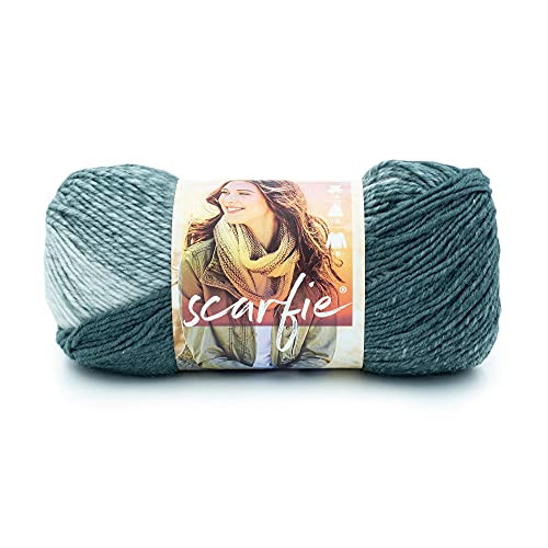 Image of Lion Brand Yarn Scarfie Bulky Yarn, Pale Grey /Bluestone, 1 Skein