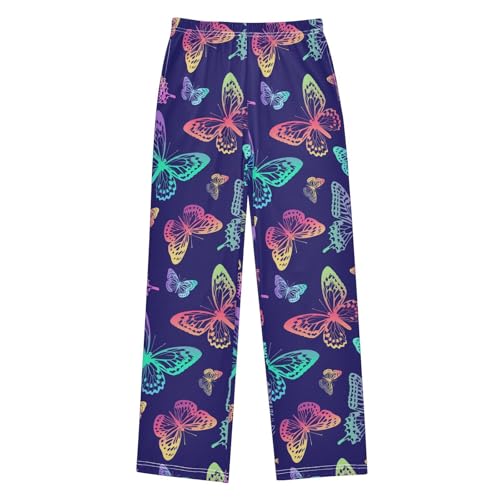 Rainbow Butterfly Blue Boys Pants for Kids Jogger Pants with Pockets S-XL