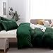 Nayoroom Dark Green Velvet Duvet Cover Queen Size Emerald Green Crystal Flannel Winter Warm Bedding Set 3 Pieces Solid Color Heavyweight Microfiber Comforter Cover with Zipper Ties Gifts for Women Men