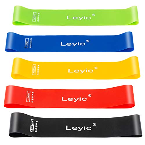 Resistance Loop Bands, Exercise Bands for Home Fitness, Stretching, Strength Training, Physical Therapy, Crossfit, Pilates Yoga Flexbands, Latex Elastic Workout Bands for Women Men Kids (Set of 5)