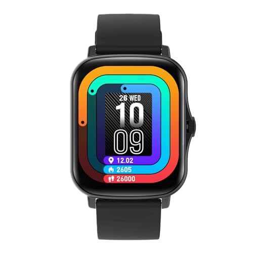 Fontastic „Talis“ Smart Watch für Herren und Damen, GPS Smartwatch mit Telefonfunktion und Blutdruckmessung, Fitness-Uhr mit 1,69 Zoll IPS Touch-Display, Fitness-Tracker Schwarz