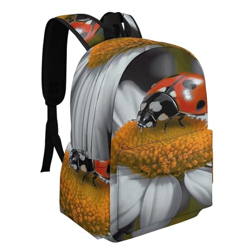 Ladybug Daisy Printed Backpack Water-Resistant Pack Stylish Bag Lightweight Travel Backpack2