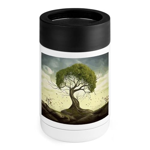 Glacière en acier inoxydable avec manchon en silicone motif arbres