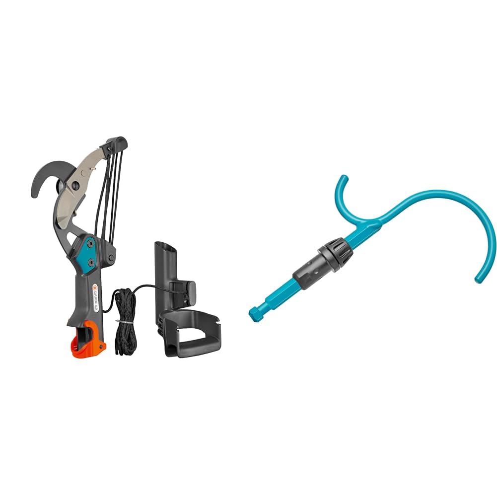 Gardena combisystem-Bypass-Baumschere: Astschere mit 5-fach Rollenübersetzung & combisystem-Asthaken: Baumhaken für vielfältige Anwendung bei der Gartenarbeit