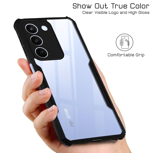 Image of Jkobi Hybrid Back Cover Case for Realme C83 5G (Shockproof with Polycarbonate Clear Panel | Professional Black)