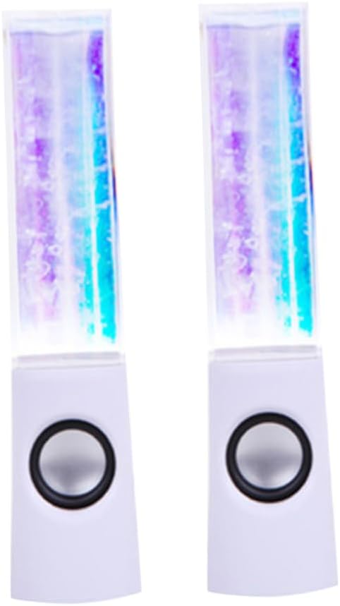 Bass Compatible Water Fountain Speaker Led Lights Jack for Pc Smartphone