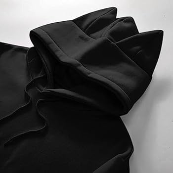 Sweat à Capuche Unisexe Avec Oreilles De Chat - Polaire, Pour L'hiver, Style Décontracté
