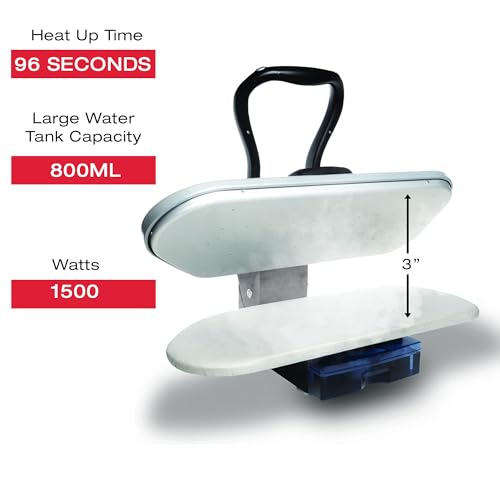 SINGER Intelligent Steam Press (1500W) | Professional Steamer with 26" Non-stick Pressing Surface, Digital Controls with 5 Fabric Setting, Auto Shutoff & 800ml Tank Capacity – Silver/Black