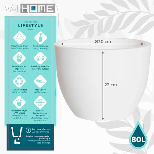 Pot de fleur Ordesa blanc Ø30 cm stable et robuste