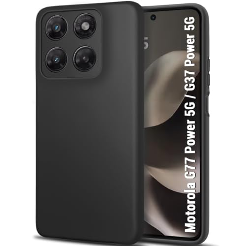 Image of TheGiftKart Sleek Back Cover Case for Motorola Moto G77 Power 5G / Moto G37 Power 5G | Slim Fit Protective Design | Ultra Matte Finish | Camera Protection Bump | Soft Back Cover Case (Silicone, Black)