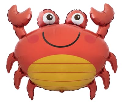 Ballon décoratif en forme de crabe, rouge, design amusant
