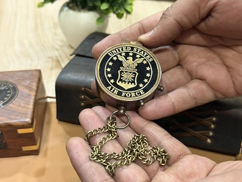 Brújula Militar U.S. Air Force con Estuche de Cuero - Regalo de Apreciación Militar para Hombres y Mujeres miniatura 7