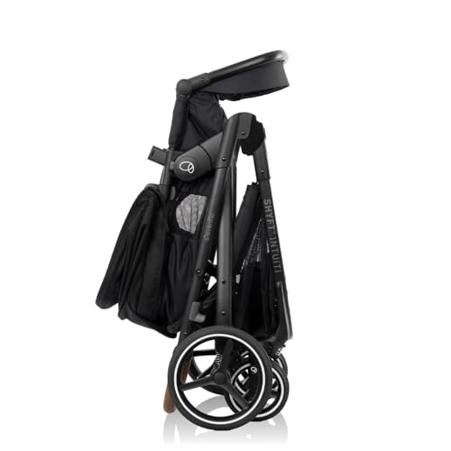 Image of Evenflo Shyft Intuiti Travel System Featuring LiteMax NXT Preemie and Infant Car Seat with SensorySoothe (Eclipse Black)