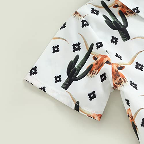 Mainesaka Toddler Baby Boys Gentleman Clothing Set Polo Button Down Shirt Casual Short Pant Summer Short Sleeve Outfits(A-Cowboy 2,18-24M) #TOP4