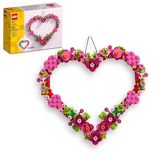 LEGO Heart Ornament Building Toy Set – Fun Arts and Crafts Idea for Girls and Boys, Ages 9+ – Gift for Kids – Display on The Wall as Home Decoration – 40638
