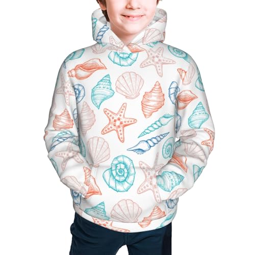 Colorful Seashells1 Kid Hoodies Boys Sweatshirts Girls Pullover with Pocket3