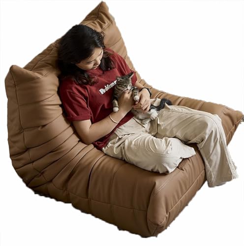 XUXIAO Sofá puf, sofá de Suelo, sofá Perezoso, para tumbarse y Dormir, sillón puf de Esquina, para Jugar, Leer, Relajarse, no Requiere Montaje Brown