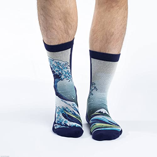 Good Luck Sock Men's The Great Wave off Kanagawa Socks, Adult, Shoe Size 8-133