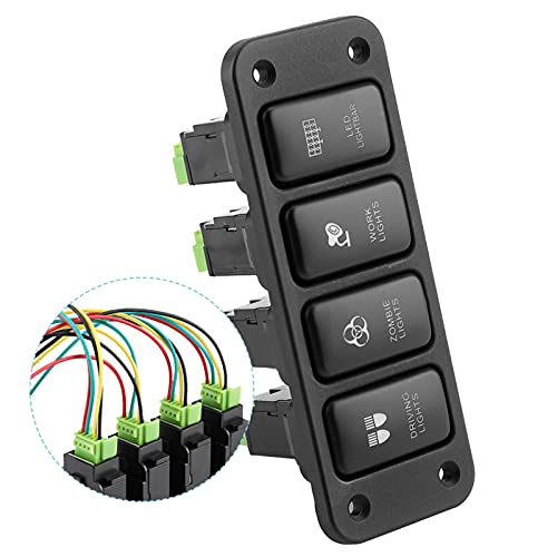 Luz de pantalla LED en panel de interruptor de 4 bandas de carcasa ABS 2