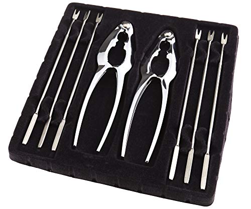 The Lord of the Tools 8pcs Ustensiles Fruits de Mer Outils de Pinces Fourchettes Casse-Noix Homard en Acier Inoxydable Argent