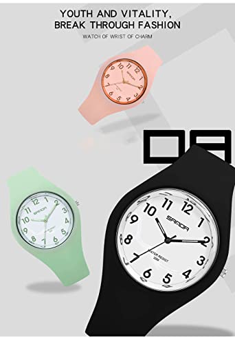 Gosasa Sport Watches for Unisex Silicone Strap Casual Watch Analog Display Quartz Fashion Candy Wristwatch Waterproof 6