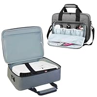 Projektor Tragetasche, Projektor Tasche mit Zubehör Aufbewahrungstaschen, verstellbare Schultergurte, tragbare Tragetasche Kompatibel mit Epson BenQ ViewSonic und den meisten Mini Projektoren (grau)