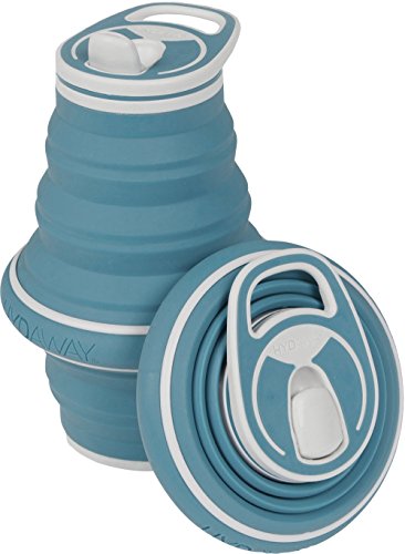 HYDAWAY Collapsible Pocket-Sized Travel Water Bottle - 21 oz - Storm Blue