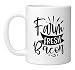 Farm Fresh Bacon Lover Foodie Typography Design Ceramic Mug, White