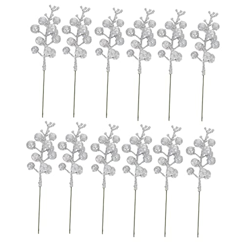 Toddmomy Decorações De Natal Artificiais Para Adornos Para De 24 Peças Hastes De Bagas De Brilhantes
