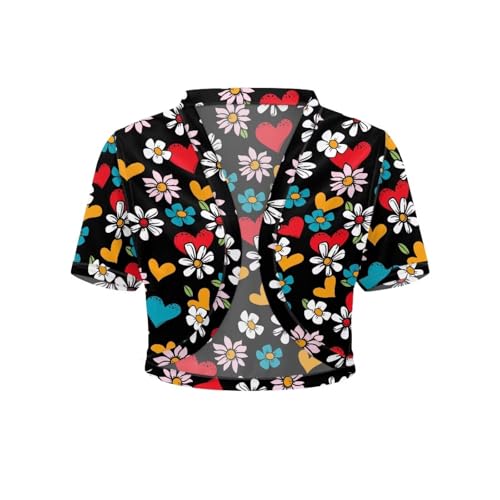 Image of Womens Short Sleeve Bolero Shrug Open Front Knit Cropped Cardigan Shoulder Cover for Dress Cute Casual Knit Cover Up
