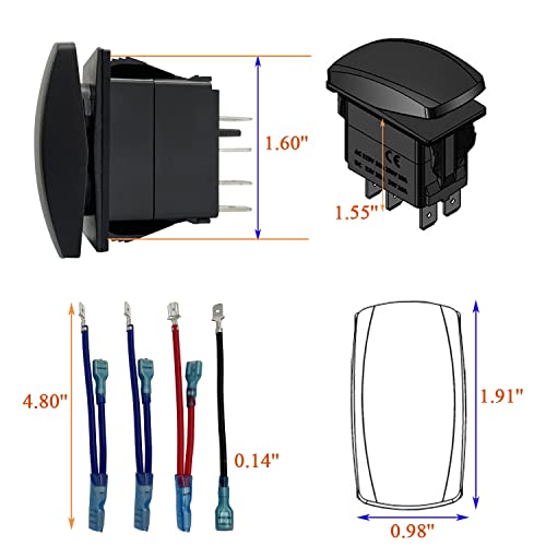Image of Blue Led Turn Signal Rocker Switch 7Pin ON-Off-ON DPDT Toggle Switch for The ARB /Carling /NARVA 4x4 UTV ATV RZR SXS 12V 20A