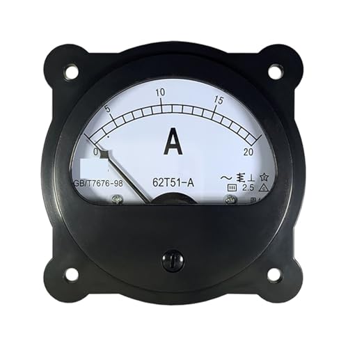 Amperímetro analógico 62t51 circular negro para medir corriente alterna CA 150-5A 2