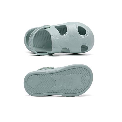 Memon Baby Boys Girls Clogs Slippers Toddler Slip On Lightweight Sandals Shockproof Girls Summer Pool Beach Shoe(Me2011-Grn-14) Green #TOP3