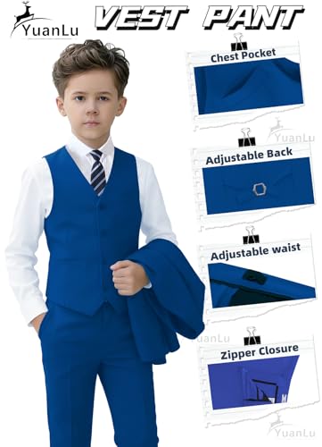 image for YuanLu Suits for Boys Toddler Tuxedo Ring Bearer Slim Fit Teen Wedding