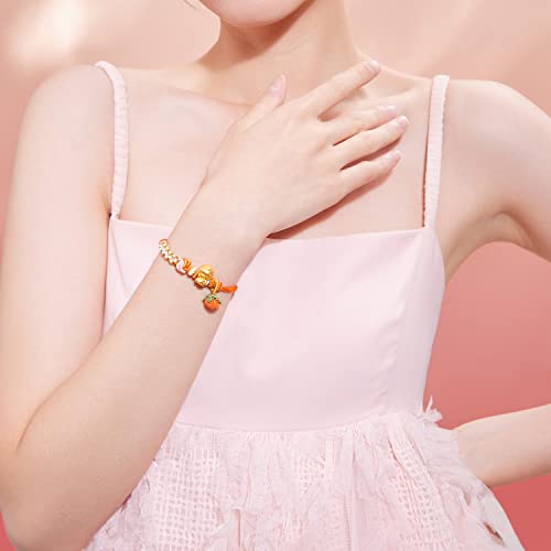 Zhou Liu Fu 24K Solid Gold Bracelet For Women, Real Pure Gold Jewelry Dainty Persimmon Cute Little Girl Charm Gold Jewelry Adjustable Red Braided Bracelet For Men Teen Girls #TOP6