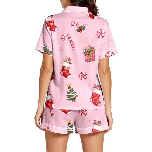 Christmas Pajamas Women Short Sleeve Two Piece Loungewear Cute Printed Set - image 2