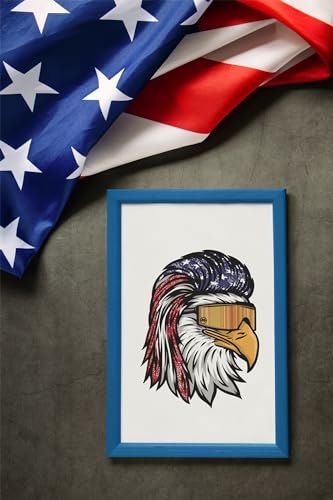 Image of Mullet Eagles Stickers (2 Pc) - Strong Adhesive Waterproof American Flag Eagle Decal Sticker - No Fade, Used for Bumper, Window, Laptop, RV, Water Bottle, Truck, Car, Phone Case