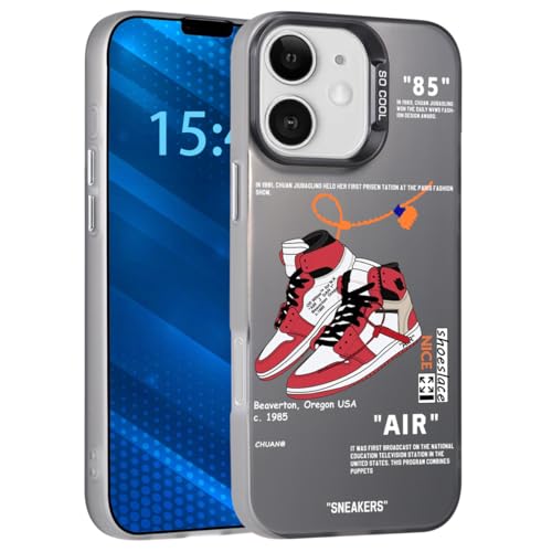 CHBSHENG Cool Design Phone Case for iPhone 12 Case for Boys Men Aesthetic Shockproof Basketball Sneaker Sports Designer Cases Compatible with iPhone 12 Red