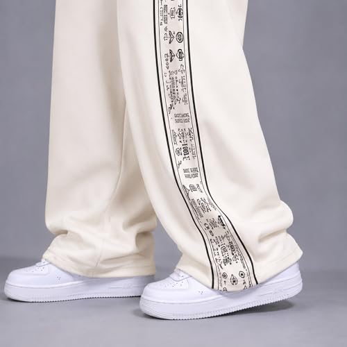Image of Men Baggy Printed Track Pant | Loose Fit Casual Lower for Men | Everyday Wear
