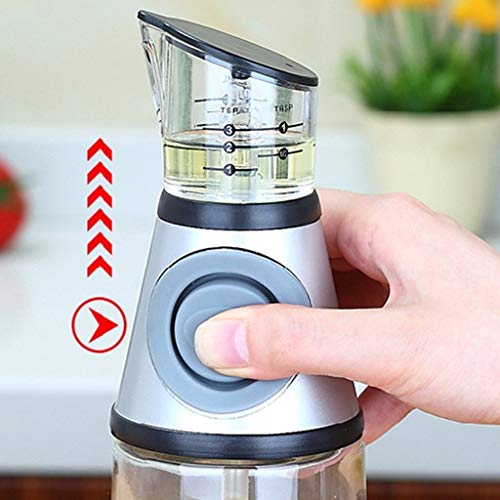 Avoliving Olive Oil Dispenser Press And Measure Herb And Oil Infuser Vinegar Cruet Portion Control Dressing Cruet Olive Oil And Vinegar Glass Dispenser Pump Bottle 17 Ounce Drip Pouring For Cooking #TOP5