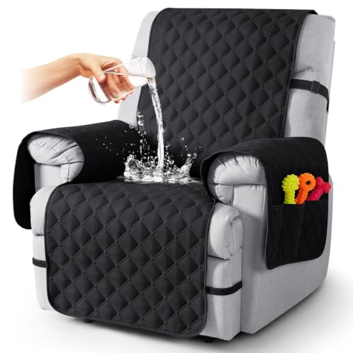 Image of TAOCOCO 100% Waterproof Recliner Chair Covers Reversible 22 inch, Black