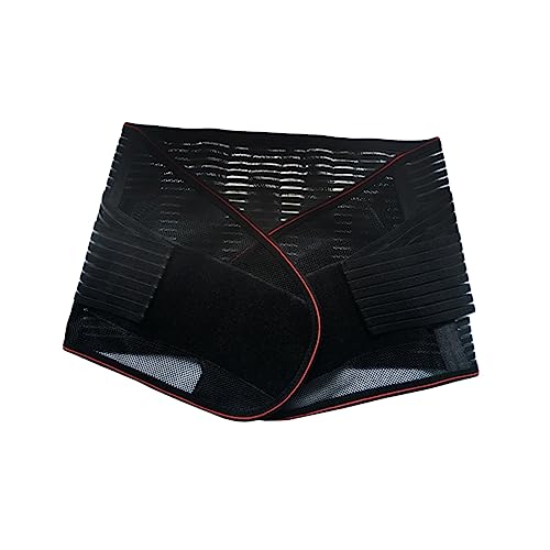 IWOWHERO Adjustable Lumbar Support Brace for Lower Breathable Mesh Back Support with Black