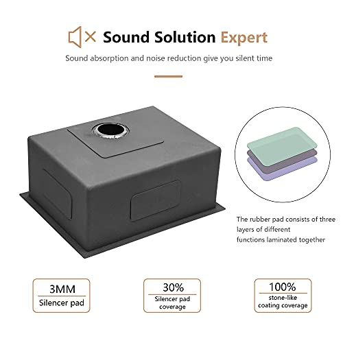 23" Undermout Bar Sink - Dcolora 23 Inch Stainless Steel Kitchen Bar Prep Sink 16 Gauge With Round Corner X Grooves Single Bowl Rectangular Rv Camper Bar Sink Under Counter Utility Basin #TOP5