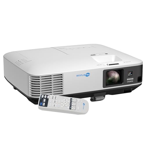 Imagen de SIMPLETEK Proyector 3LCD WXGA 5500lm 1280x800 16:10 HDMI LAN USB VGA RS232C Auto Keystone Cables y mando incluidos