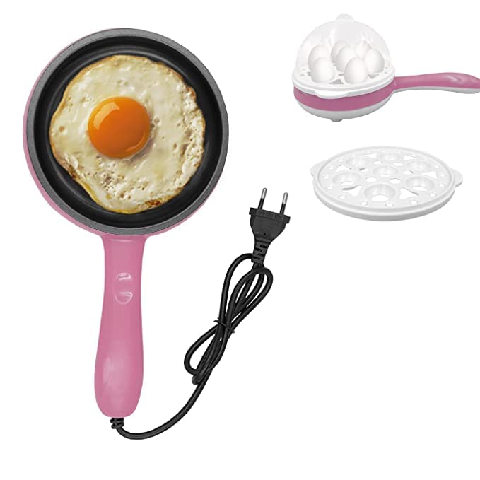 Thrivanta Plastic 2 In 1 Multifunctional Steaming Device Frying Pan Egg Boiling Roasting Heating Electric Egg Cooker Poacher Boiler