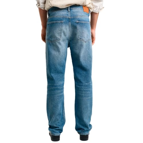 Gant Para Hombre. 1000416 Jeans Straight Fit Azul (31/32), Casual, AlgodóN, Denim - 2
