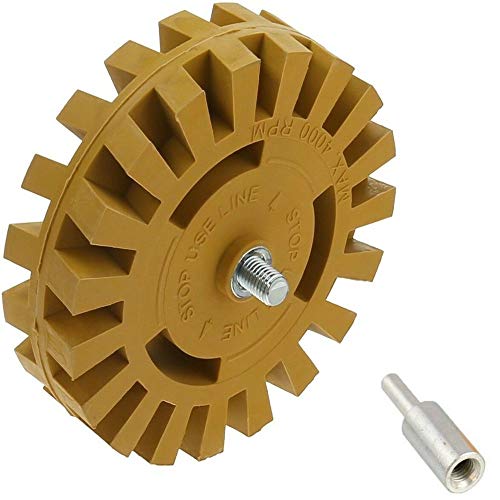 Adhesivo de goma para rueda de goma de 10,16 cm con adaptador de taladro para eliminar espinillas, pegatinas, adhesivos de vinilo adhesivo (26 mm)